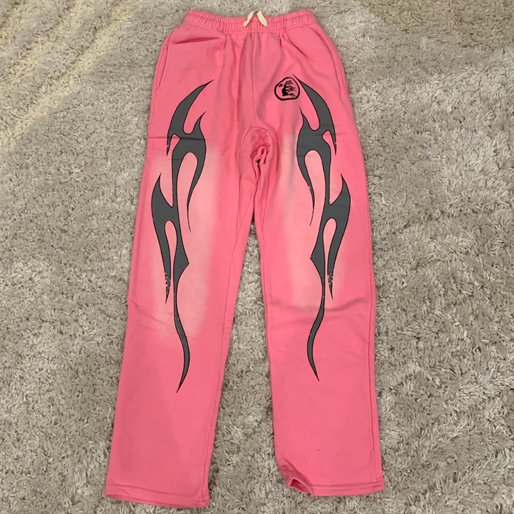 Hellstar Pink Flame Flared Sweatpants / Joggers Size Men’s Small, Medium, Large